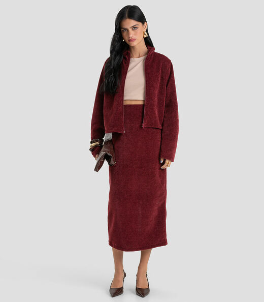 Jaqueta Feminina em Tricot Glow Shine Dianna Vermelho