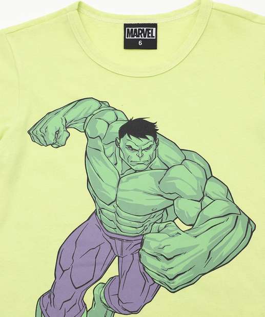 Camiseta Infantil Hulk Marvel Tam 4 a 10 Verde