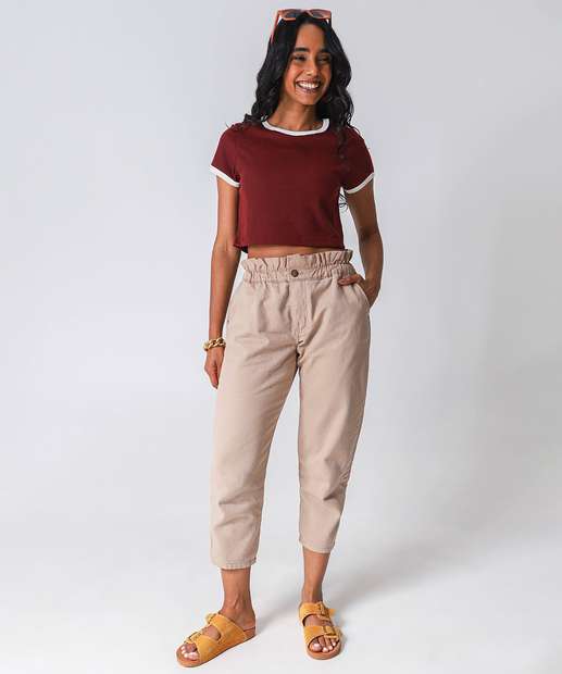 Image_Calça Feminina Clochard Sarja Bege