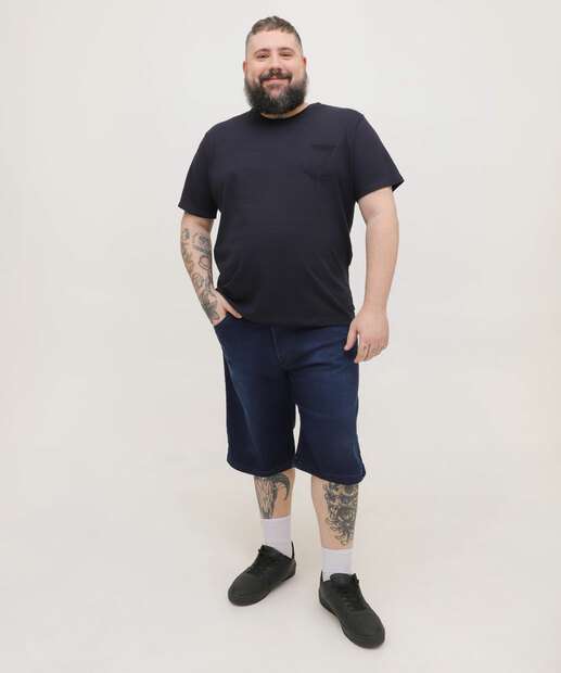 Image_Bermuda Plus Size Masculina Jeans Escuro Bolsos