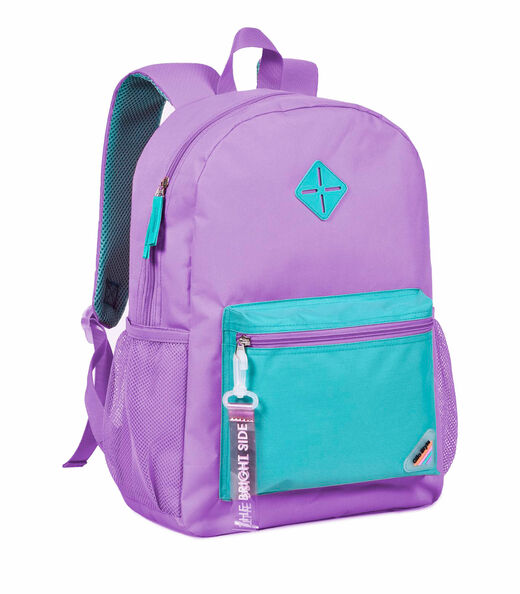 Mochila Feminina Escolar Com Chaveiro De Pvc Clio Roxo