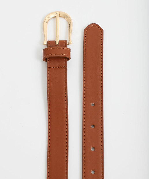 Cinto Feminino Fivela Redonda Marisa Marrom