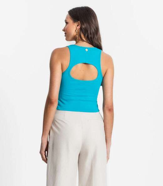 Regata De Cotton Leve Feminino Endless Azul