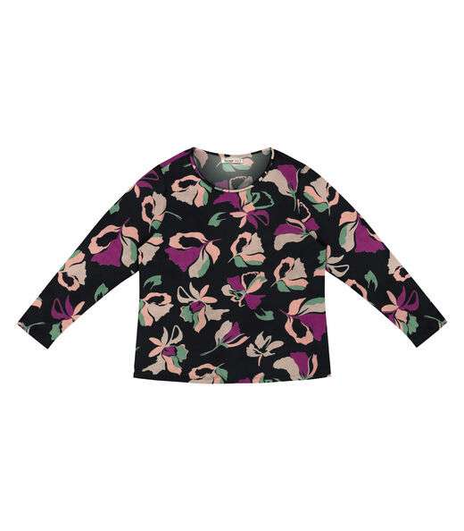 Blusa Plus Size Estampada Em Viscose Secret Glam Preto
