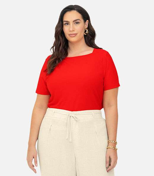 Image_Blusa Feminina Manga Curta Secret Glam Laranja