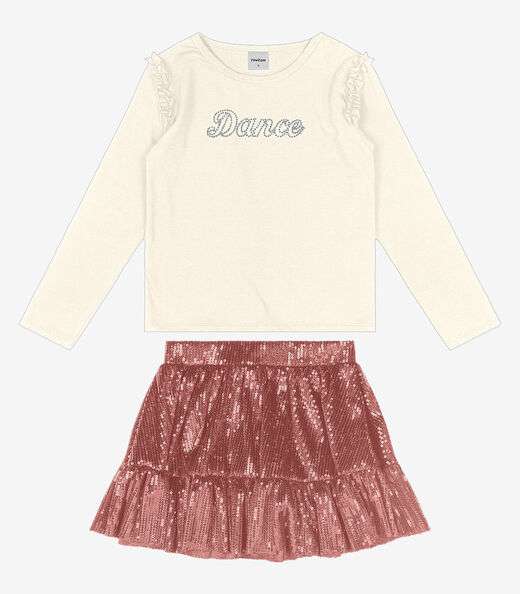 Image_Conjunto Infantil Blusa Com Saia Trick Nick Unica
