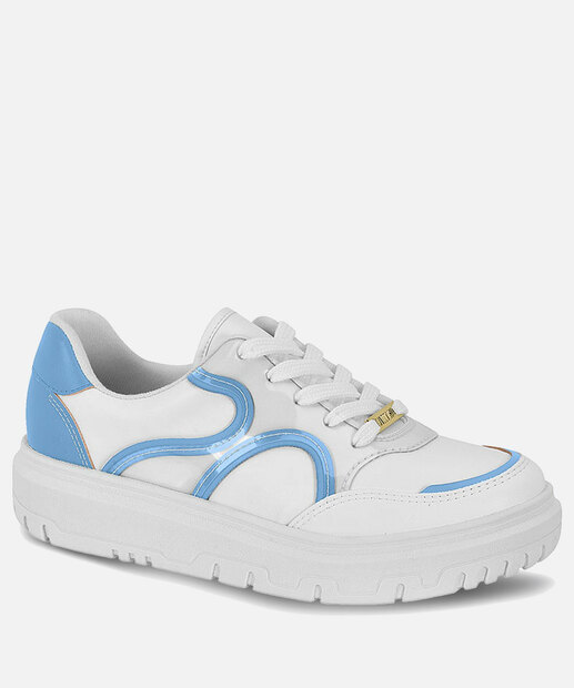 Tênis Casual Feminino Recorte Verniz Vizzano 