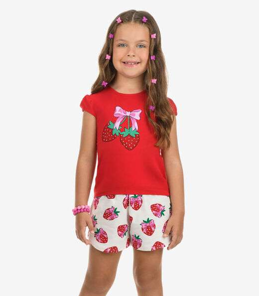 Image_Conjunto Blusa com Shorts Menina Rovi Kids Vermelho