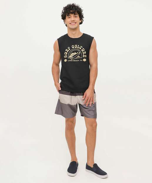 Bermuda Masculina Surf Listras Marisa Cinza