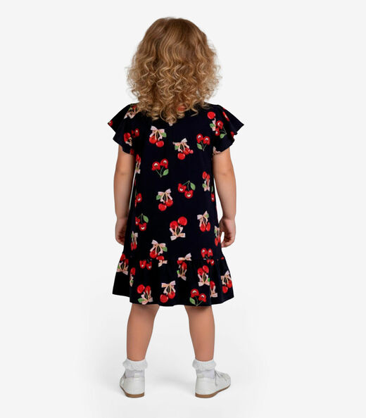Vestido Infantil Com Manga Godê Select Azul