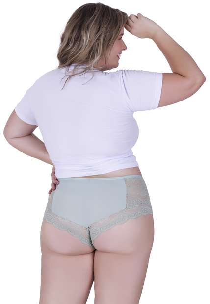 Calcinha Chantily Plus Size Microfibra Concept Lingerie Verde