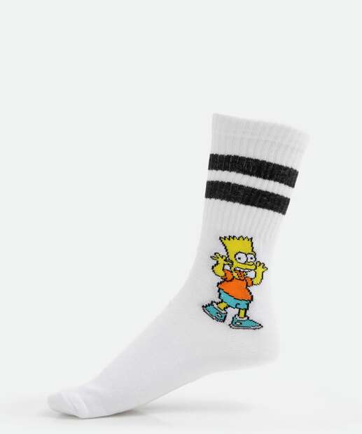 Meia Masculina Cano Longo Bart Simpsons