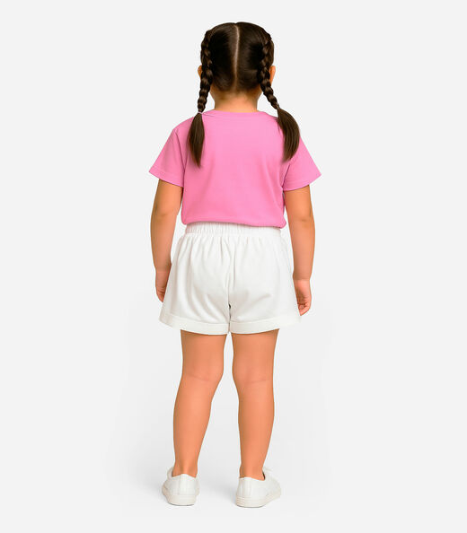 Conjunto Infantil Menina Blusa Com Shorts Select Rosa