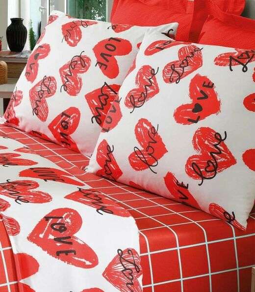 Jogo De Cama King 4 Peças Lar E Lazer Vermelho