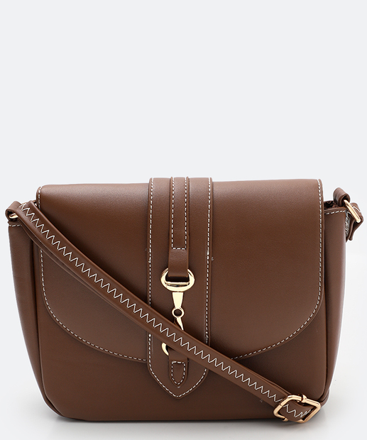 Bolsa Transversal Crossbody Feminina Marisa Marrom