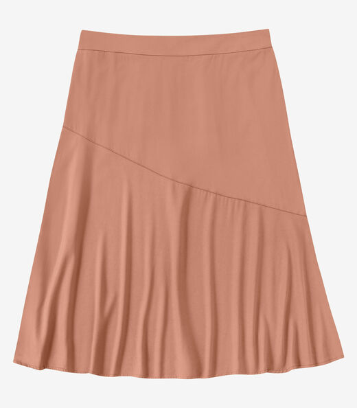 Saia Feminina Super Midi Viscose Secret Glam Marrom