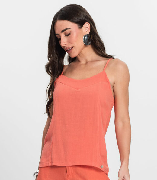 Image_Blusa De Alças Feminina Linho Strong Endless Laranja