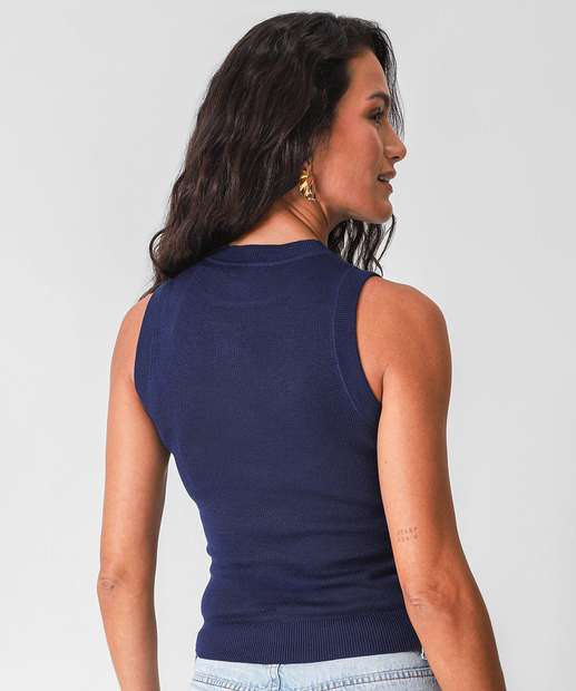 Blusa Regata Feminina Lisa Marisa Azul