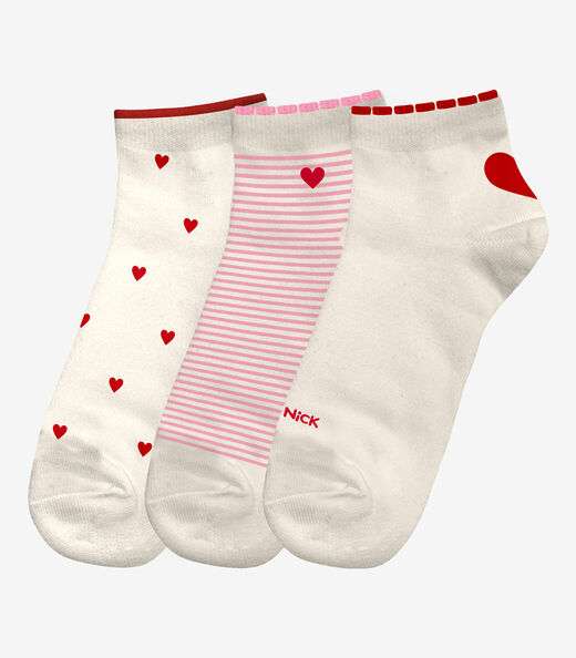 Image_Kit 3 Pares De Meia Cano Curto Infantil Trick Nick Vermelho