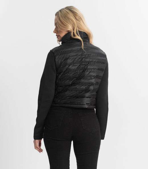 Jaqueta Puffer Feminina Com Bolsos Sea Surf Preto