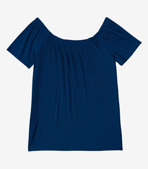 Blusa Feminina Canelada Infinita Cor Azul
