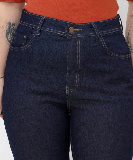 Calça Plus Size Feminina Flare Jeans Azul 