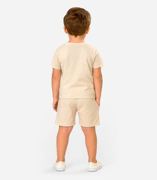 Conjunto Infantil Camiseta com Bermuda Select Bege