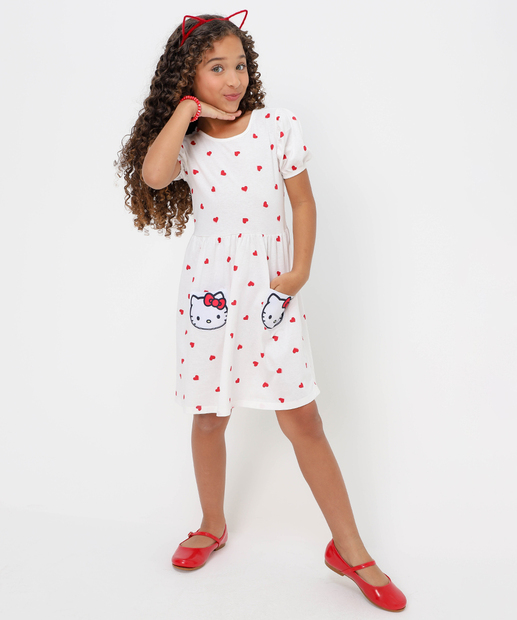 Image_Vestido Infantil Bolsos Hello Kitty Tam 4 a 10 Off White