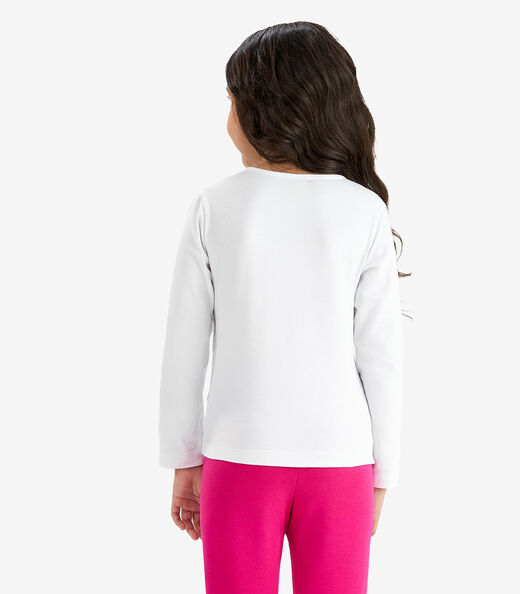 Blusa Manga Longa Infantil Feminina Rovitex Kids Branco