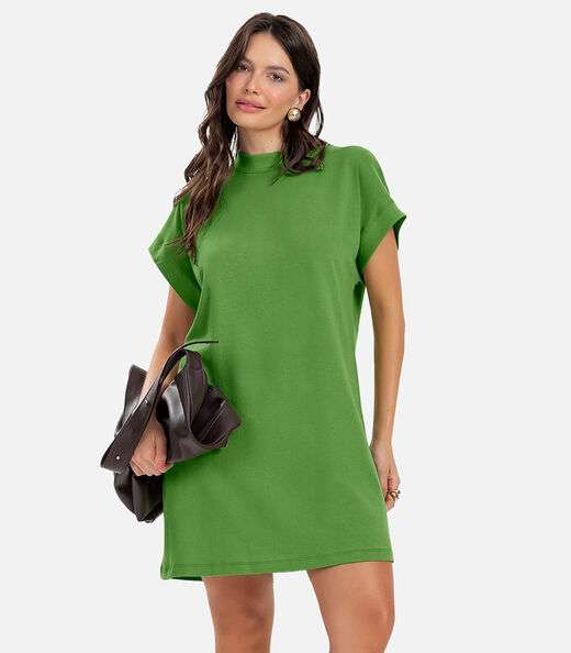 Image_Vestido Feminino Curto Meia Malha Verde