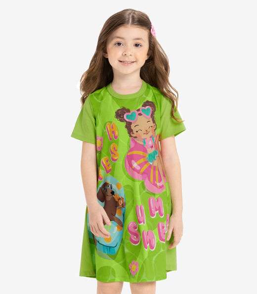 Vestido Infantil Com Estampa Rovi Kids Verde
