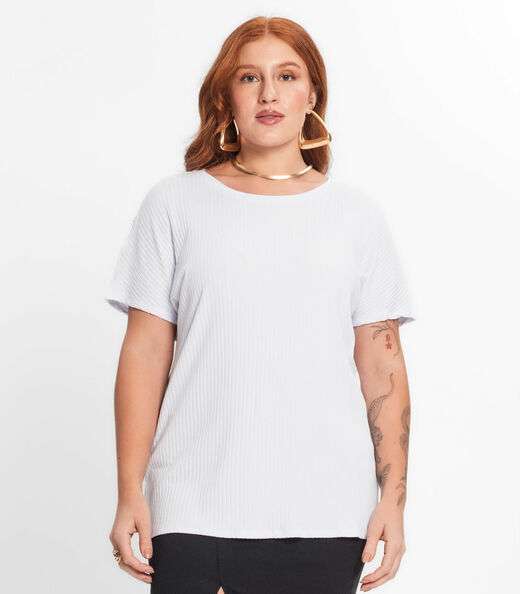 Blusa Feminina Plus Size Secret Glam Branco