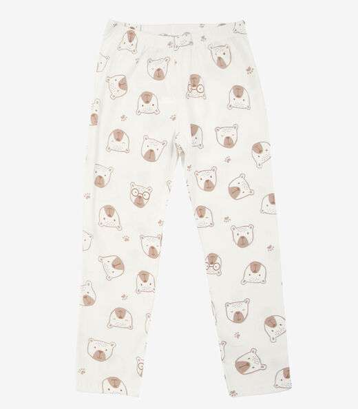 Pijama Infantil Estampado Select Bege