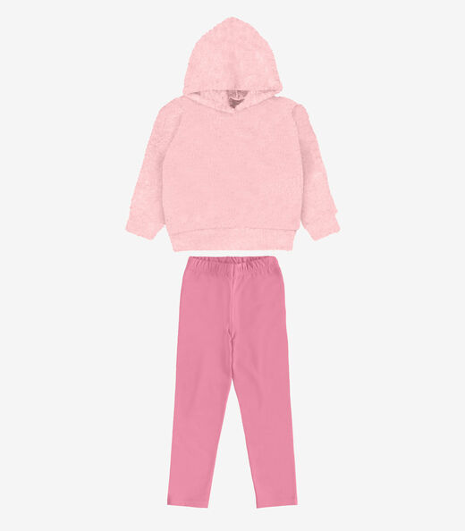 Conjunto Blusão Com Legging Feminino Rovi Kids Rosa