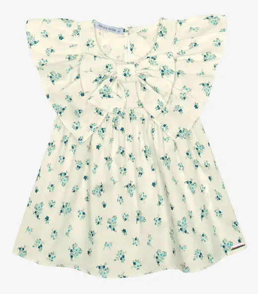 Image_Vestido Infantil Popeline Com Laço Trick Nick Bege