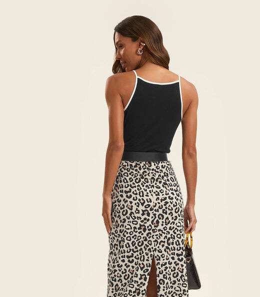 Regata Feminina em Ribana de Viscose Rovitex Preto