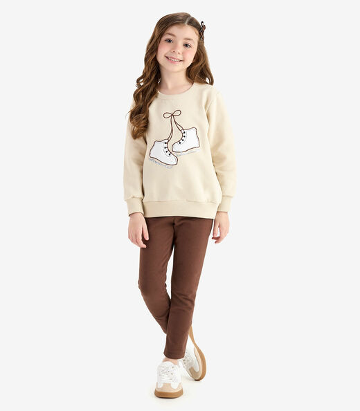 Conjunto Blusão Com Legging Molecotton Rovi Kids Bege