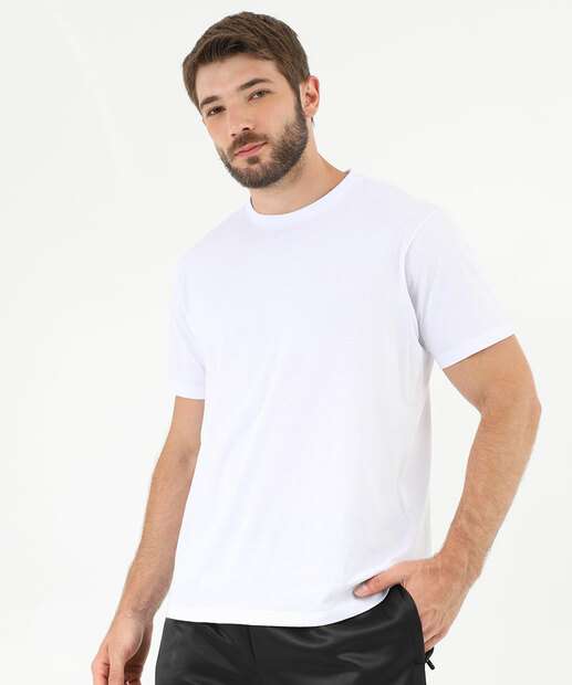 Image_Camiseta Masculina Básica Manga Curta Marisa Branco