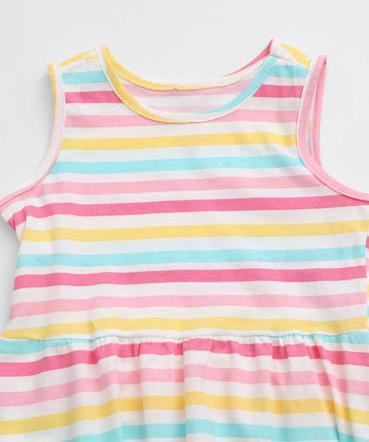 Vestido Infantil Estampa Listrada Marisa Tam 1 a 3
