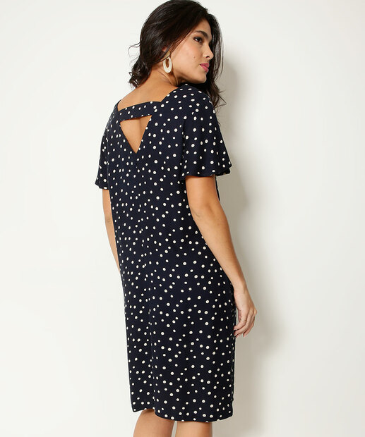 Vestido Feminino Estampa Poá Manga Curta Marisa 
