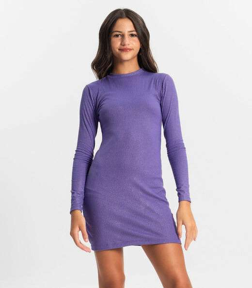 Image_Vestido Juvenil Em Ribana Canelada Minty Roxo