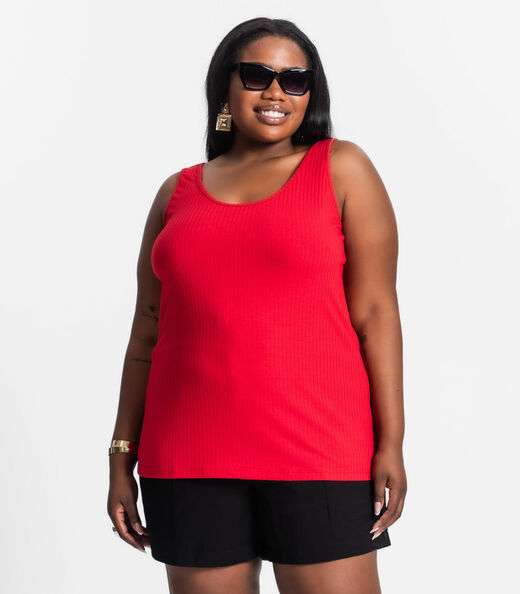 Image_Regata Plus Size Em Ribana Canelada Secret Glam Vermelho