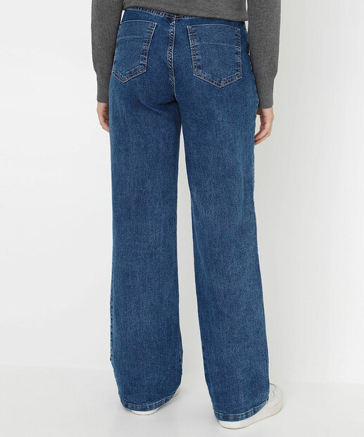 Calça Feminina Wide Leg Jeans Sawary Azul