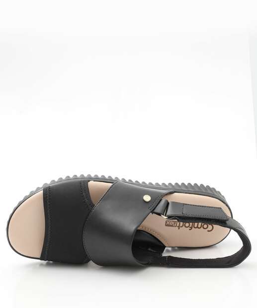 Sandália Feminina Flatform Tiras Comfortflex Preto