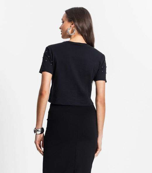 Blusa Feminina com Aplicação Select Preto