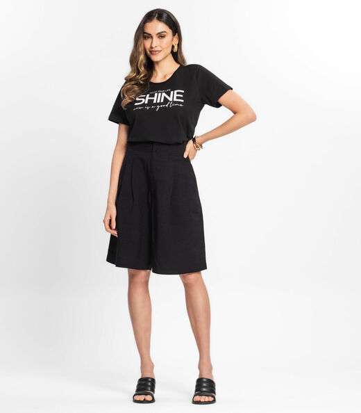 T- Shirt Feminina Estampada Select Preto
