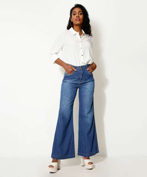 Camisa Feminina Básica Manga Longa Marisa