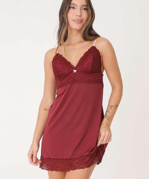 Camisola Liganete Recorte Renda Alças Finas Marisa