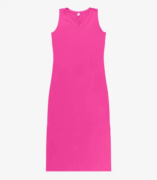 Vestido Longo Plus Size Infinita Cor Rosa