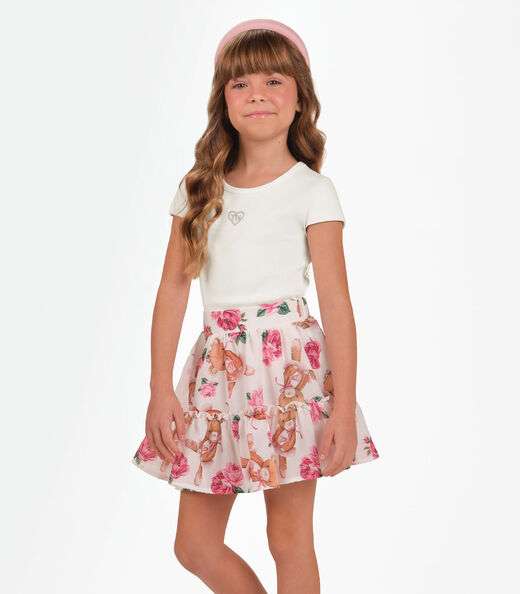 Image_Conjunto Blusa com Saia Menina Trick Nick Bege
